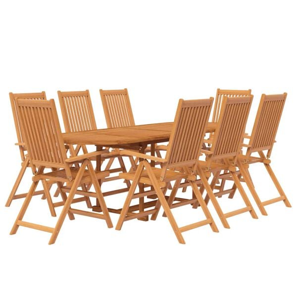 vidaXL Set mobilier de grădină, 9 piese, lemn masiv de acacia, 160-240 cm