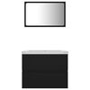 vidaXL Set mobilier de baie, negru, lemn prelucrat