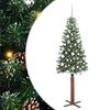 vidaXL Brad de Crăciun subțire Verde 180 cm PVC și lemn de PIN masiv