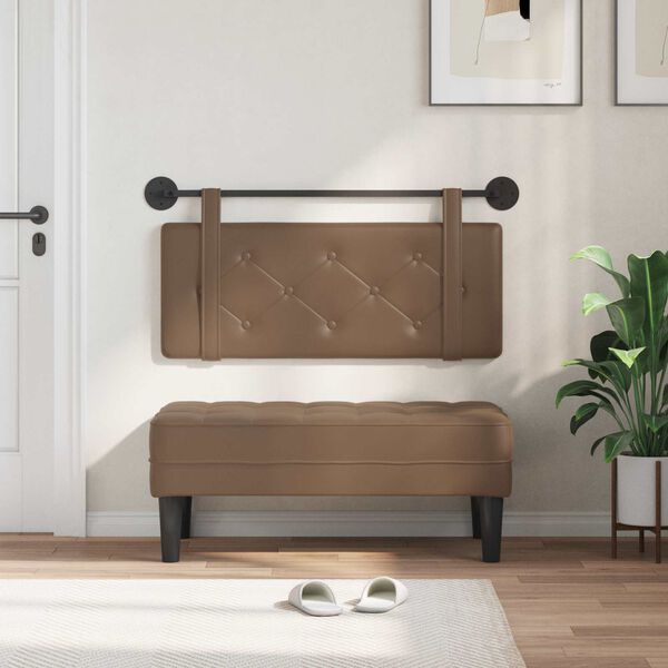 vidaXL Cap de pat suspendat Cappuccino 100 cm Piele artificială