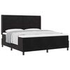 vidaXL Pat cu arcuri cu saltea cu headboard Negru 180 x 200 cm Catifea