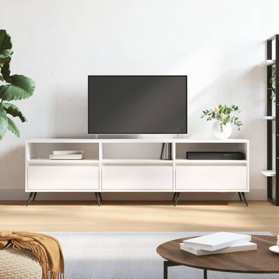 vidaXL Comodă TV, alb extralucios, 150x30x44,5 cm, lemn prelucrat