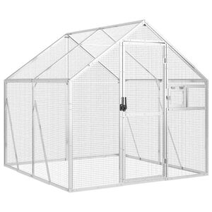 vidaXL Volieră de păsări, argintiu, 1,79x2x1,85 m, aluminiu