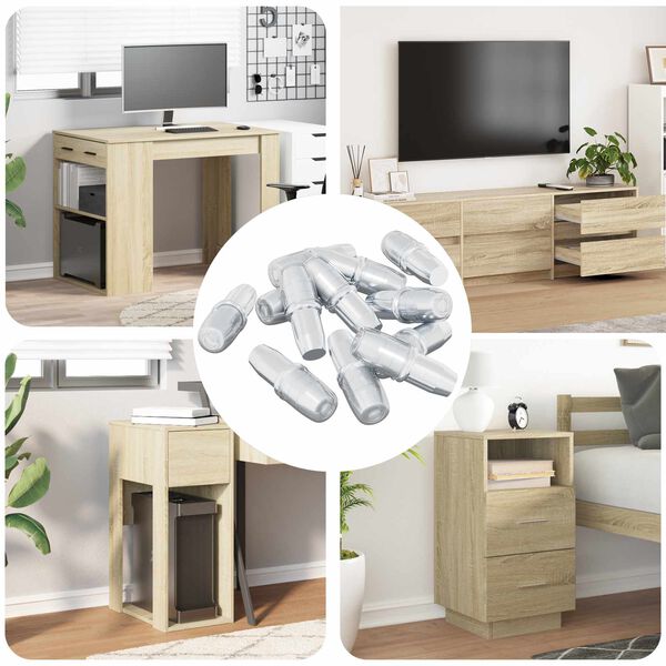 vidaXL Ușă de raft 12 pcs Argintiu 7 x 16 mm Fier