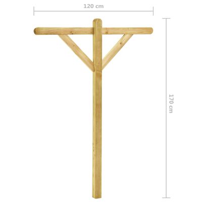 vidaXL Suport uscare rufe, 2 buc., 120x170 cm, lemn de pin tratat
