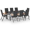 vidaXL Set mobilier de grădină, 9 piese, negru și maro