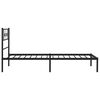 vidaXL Cadru de pat din metal cu tăblie, negru, 107x203 cm