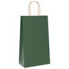 vidaXL Pungi de h&acirc;rtie 250 buc cu m&acirc;nere verde 21x11x36 cm