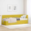 vidaXL Cadru de pat colțar cu saltea cu headboard 2 pcs Galben Catifea