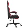 vidaXL Scaun gaming pivotant/suport picioare negru/roșu vin piele eco