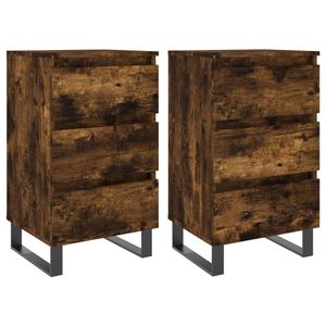vidaXL Noptiere, 2 buc., stejar fumuriu, 40x35x69 cm, lemn compozit