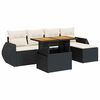 vidaXL Set mobilier de grădină cu perne, 6 piese, negru, poliratan