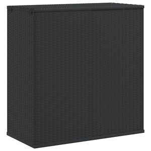 vidaXL Ladă de perne pentru grădină, negru, 100x49x103,5 cm, ratan PE