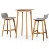 vidaXL Set mobilier bar, 3 piese, lemn masiv de acacia