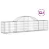vidaXL Coșuri gabion arcuite 14 buc, 200x30x40/60 cm, fier galvanizat