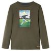Tricou pentru copii cu m&acirc;neci lungi, kaki, 128