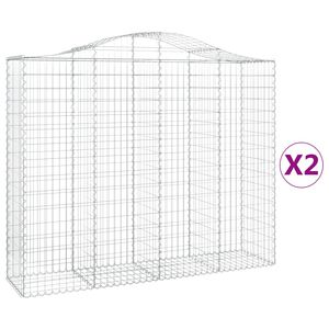 vidaXL Coșuri gabion arcuite 2 buc, 200x50x160/180 cm, fier galvanizat