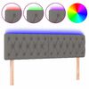 vidaXL Tăblie de pat cu LED, gri &icirc;nchis, 160x7x78/88 cm, textil
