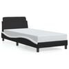 vidaXL Cadru de pat Dover negru și alb 90x190 cm piele artificială