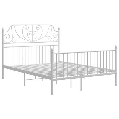 vidaXL Cadru de pat, alb, 160x200 cm, metal