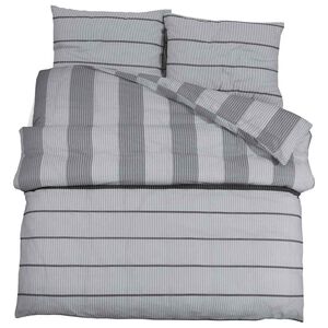 vidaXL Set cu husă de pilotă, gri, 140x200 cm, bumbac