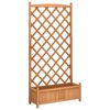 vidaXL Jardinieră cu spalier, maro, 90x35x180 cm, lemn masiv de brad