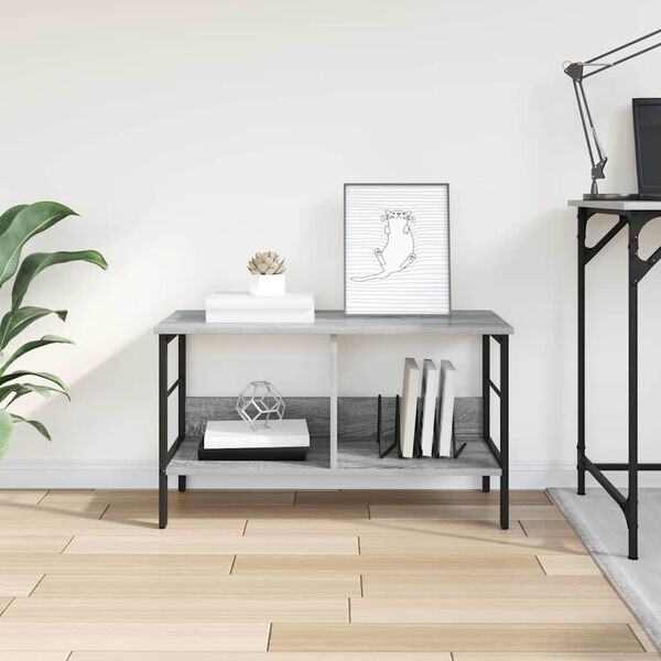 vidaXL Raft pentru cărți Gri Sonoma 82 x 32 x 47 cm Lemn compozit