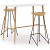 vidaXL Set mobilier de bar, 3 piese, alb