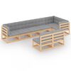 vidaXL Set mobilier de grădină cu perne, 8 piese, lemn masiv de pin
