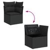 vidaXL Set de canapele pentru grădină cu pernă 9 pcs Negru Poli Rattan