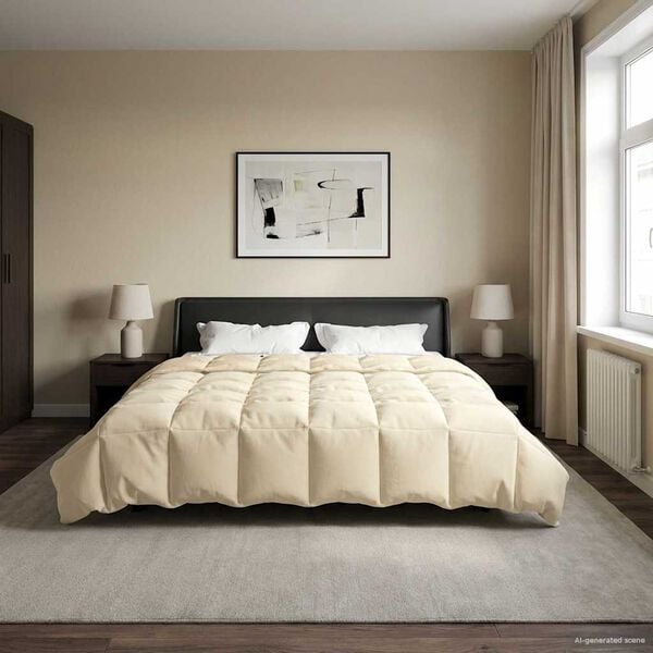 vidaXL Pilotă de vară Patos Crem 200 x 220 cm Microfibră