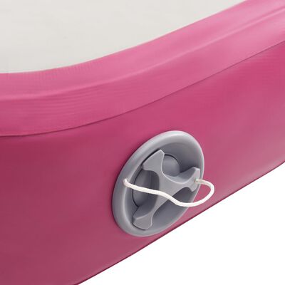 vidaXL Saltea gimnastică gonflabilă cu pompă roz 800x100x20 cm PVC
