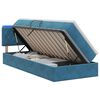 vidaXL Pat cu LED și saltea Albastru &icirc;nchis 90 x 190 cm Catifea