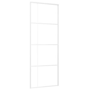 vidaXL Ușă glisantă, alb, 76x205 cm, sticlă ESG și aluminiu