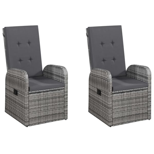 vidaXL Set mobilier de grădină cu perne, 5 piese, gri, poliratan