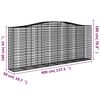 vidaXL Coș gabion arcuit, 25 buc, 400x50x160/180 cm, fier galvanizat