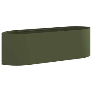 vidaXL Pat de grădină ridicat Verde măsliniu 140 x 40 x 40 cm Oțel