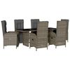 vidaXL Set mobilier de grădină cu perne, 7 piese, gri, poliratan