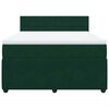 vidaXL Pat box spring cu saltea, verde &icirc;nchis, 140x200 cm, catifea