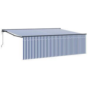 vidaXL Copertină retractabilă Albastru și Alb 400 &times; 300 cm