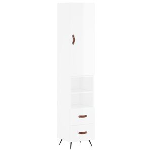 vidaXL Dulap &icirc;nalt, alb extralucios, 34,5x34x180 cm, lemn prelucrat