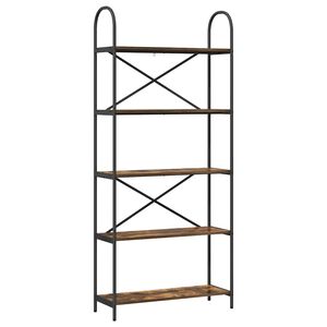 vidaXL Raft pentru cărți Stejar fumuriu 80 x 30 x 183 cm Lemn compozit