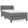 vidaXL Pat box spring cu saltea, gri &icirc;nchis, 100x200 cm, textil