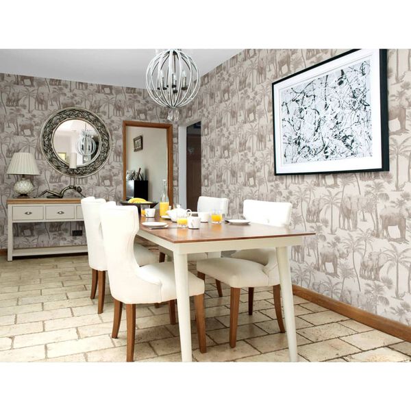 DUTCH WALLCOVERINGS Tapet model cr&acirc;ng cu elefanți, bej