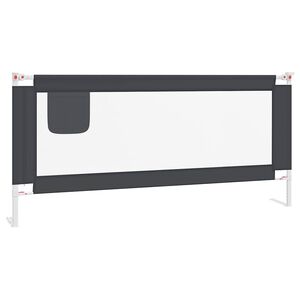 vidaXL Balustradă de protecție pat copii, gri &icirc;nchis, 200x25 cm textil