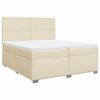 vidaXL Pat box spring cu saltea, crem, 200x200 cm, textil