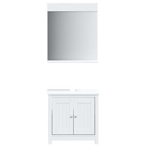 vidaXL Set mobilier baie &bdquo;BERG&rdquo;, 2 piese, alb, lemn masiv de pin