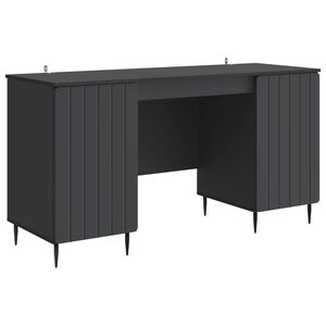 vidaXL Birou cu raft cu ușă Negru 142,5 x 50 x 75 cm Lemn prelucrat