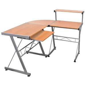 vidaXL Birou de computer colțar, maro, 132x112x99 cm, lemn prelucrat