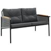 vidaXL Bancă de grădină cu perne, negru, 116 cm, oțel